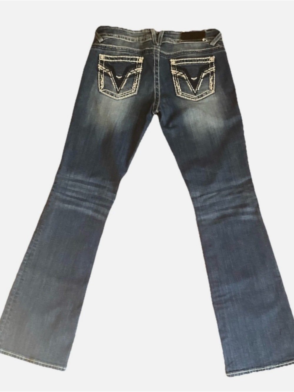 Vigoss Chelsea Bootcut Women’s Jeans Size 7/8 Length 33 Embroidered Rhinestones - Picture 3 of 7